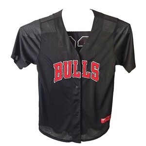 Chicago Bulls Jersey Large Mens Black NBA Baseball 1966 Basketball Logo Shirt